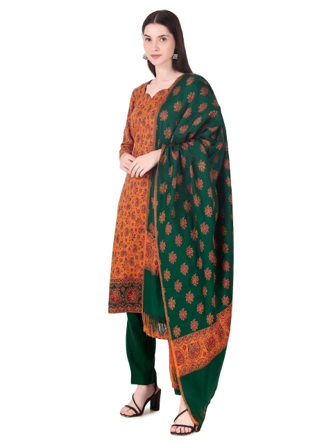 FEMLOOM Paisley Printed Woolen Unstitched Dress Material - Image 4