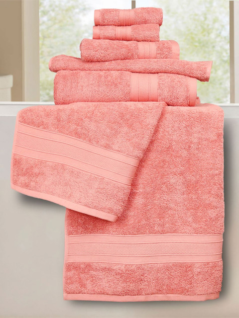MYTRIDENT Soft Comfort Coral 6 Pieces Pure Cotton 500 GSM Towel Set - Image 2
