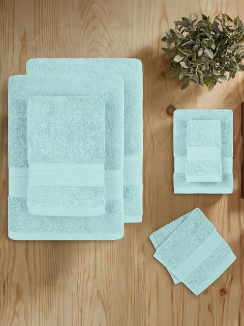MYTRIDENT Blue 6 Pieces Pure Cotton 500 GSM Towel Set - Image 3