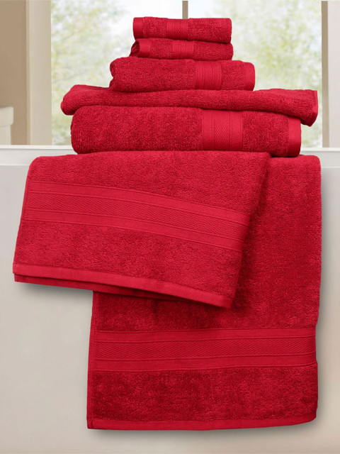 MYTRIDENT Soft Comfort Red 6 Pieces Pure Cotton 500 GSM Towel Set - Image 2