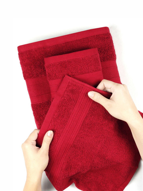 MYTRIDENT Soft Comfort Red 6 Pieces Pure Cotton 500 GSM Towel Set - Image 4