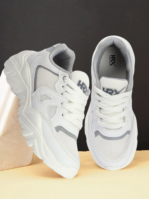 HRX by Hrithik Roshan Women White Round Toe Comfort Insole Lightweight Sneakers