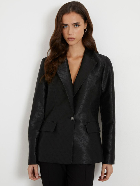 GUESS Self-Designed Notched Lapel Collar Single Breasted Casual Blazers