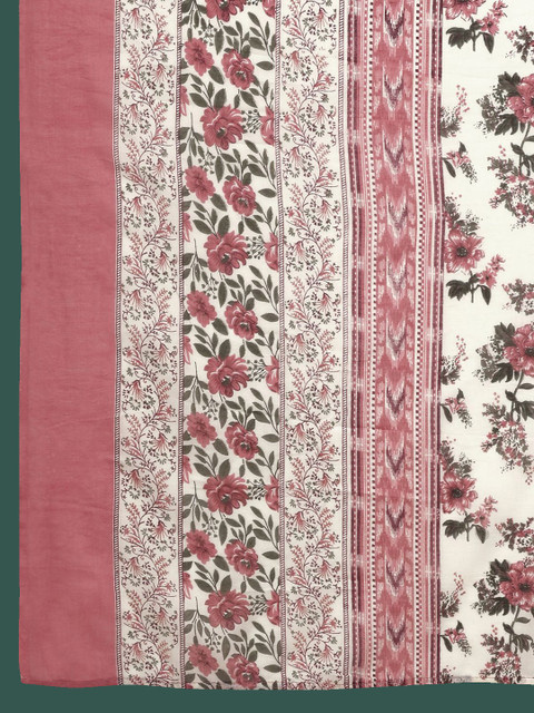 KALINI Floral Printed Pure Cotton Anarkali Kurta With Trousers & Dupatta - Image 4