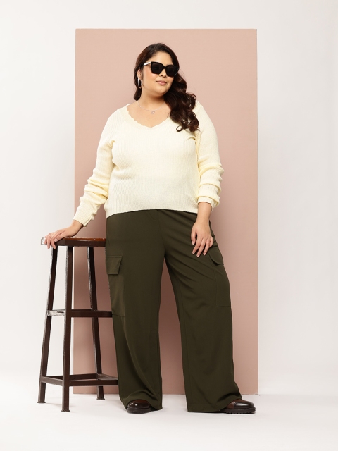 Sztori Plus Size Ribbed Acrylic Cardigan - Image 5