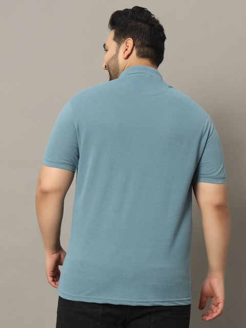 OGEN Men Plus Size Typography Printed Polo Collar T-shirt - Image 4