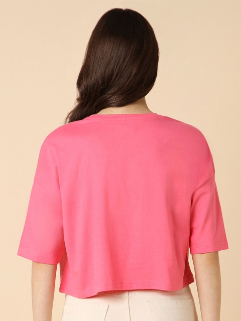 Allen Solly Woman Typography Printed Round Neck T-shirt - Image 4