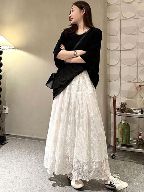 LULU & SKY Lace Flared Maxi Skirts