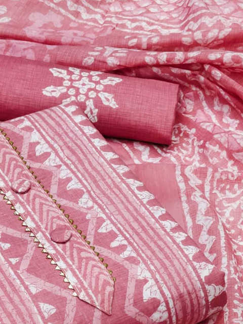 Peachmode Printed Pure Cotton Unstitched Dress Material - Image 2