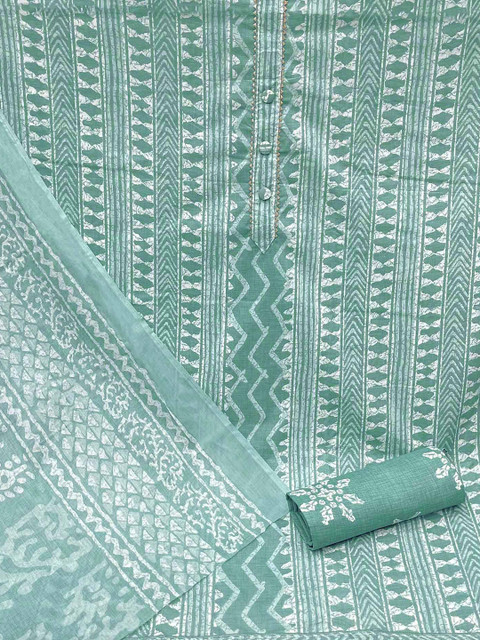 Peachmode Printed Pure Cotton Unstitched Dress Material - Image 3