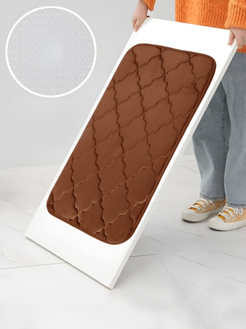 Story@home Brown Textured Microfiber Anti Skid 210 GSM Bath Mat - Image 2