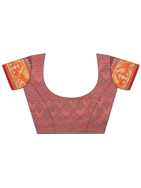 JUST FASHION Woven Design Zari Patola Saree - Image 7