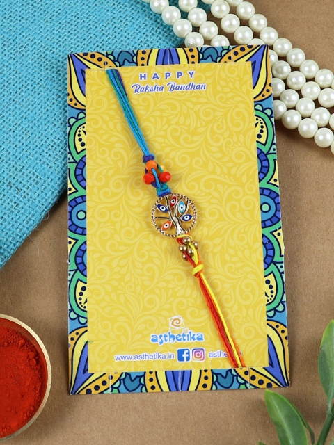 Asthetika Evil Eye Petals Rakhi with Roli Chawal - Image 2