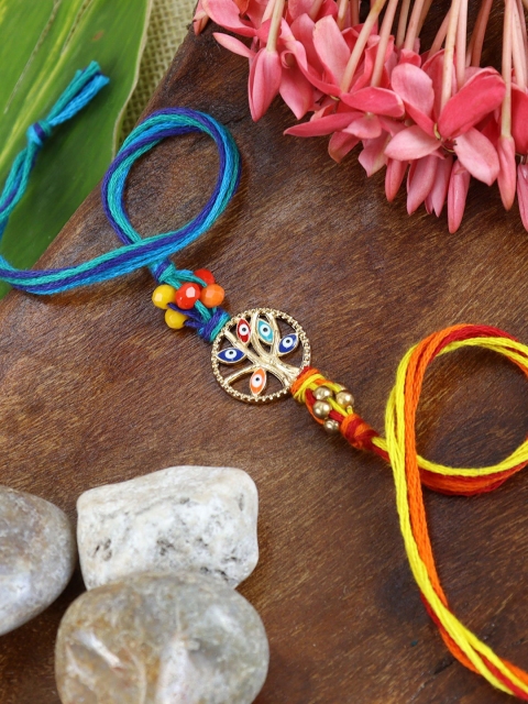 Asthetika Evil Eye Petals Rakhi with Roli Chawal
