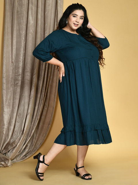 DesiNoor.com Women Plus Size Empire Midi Dress - Image 7