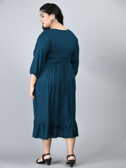 DesiNoor.com Women Plus Size Empire Midi Dress - Image 5