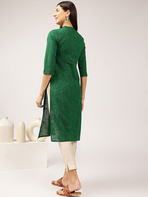 Anouk X fwd Mandarin Collar Cotton Straight Kurta - Image 5