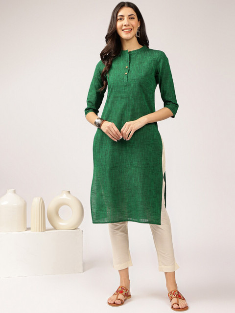 Anouk X fwd Mandarin Collar Cotton Straight Kurta - Image 2