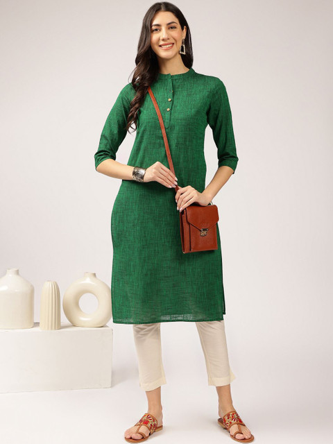 Anouk X fwd Mandarin Collar Cotton Straight Kurta - Image 6