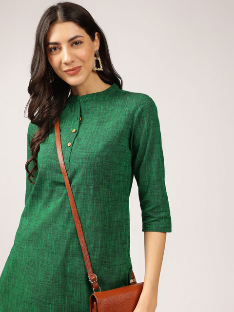 Anouk X fwd Mandarin Collar Cotton Straight Kurta