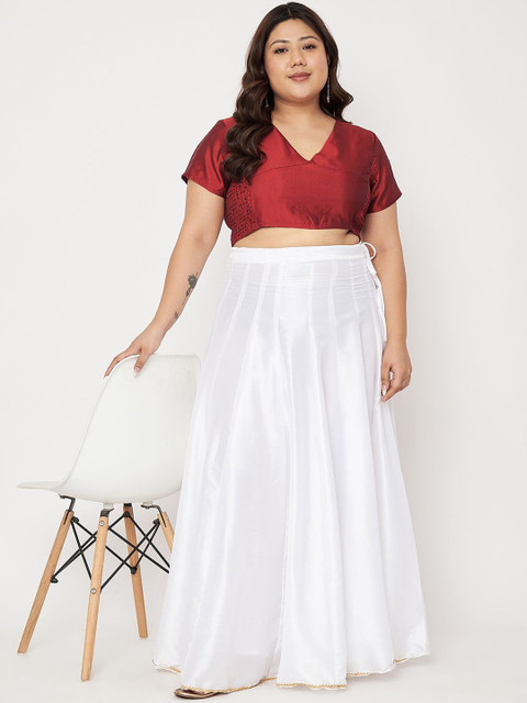 studio rasa Plus Size V-Neck Stretchable Saree Blouse - Image 5