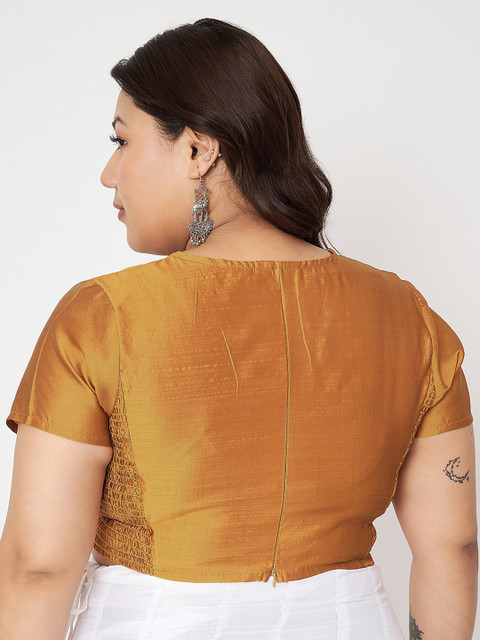 studio rasa Plus Size V-Neck Stretchable Saree Blouse - Image 4