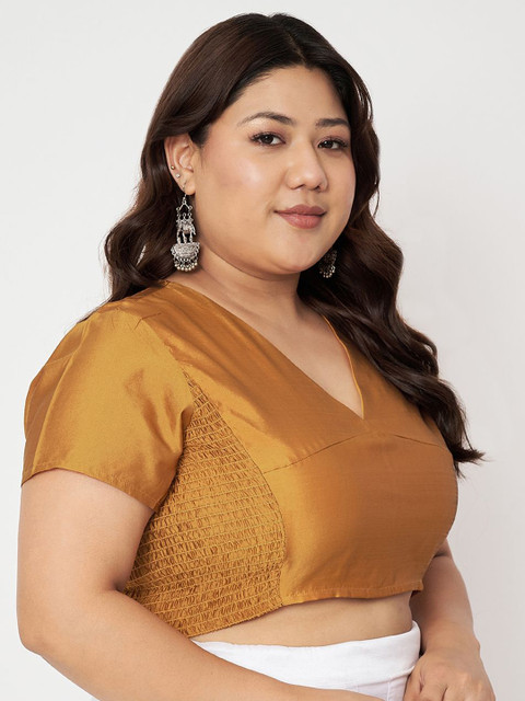 studio rasa Plus Size V-Neck Stretchable Saree Blouse - Image 2