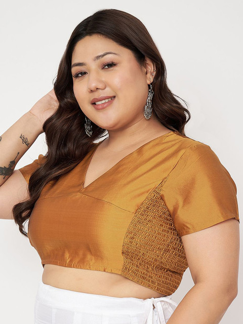 studio rasa Plus Size V-Neck Stretchable Saree Blouse - Image 3