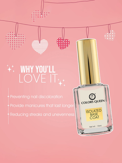 Colors Queen Isolated Base Coat Quick Drying Nail Polish - 15 ml - Image 5