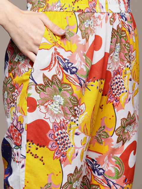 Readiprint Floral Printed Pure Cotton Tunic With Trousers - Image 3
