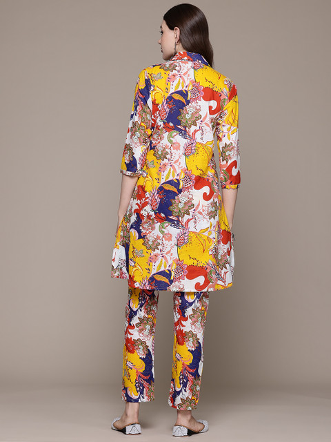 Readiprint Floral Printed Pure Cotton Tunic With Trousers - Image 5