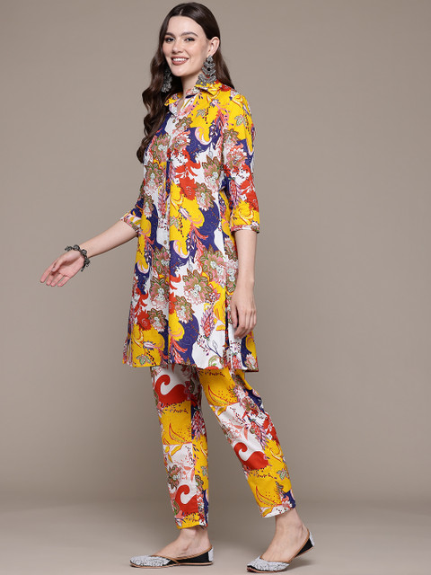 Readiprint Floral Printed Pure Cotton Tunic With Trousers - Image 4
