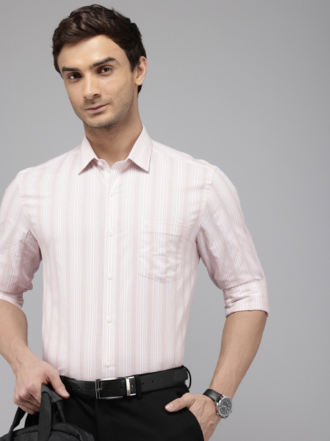 Arrow Manhattan Slim Fit Striped Cutaway Collar Pure Cotton Formal Shirt