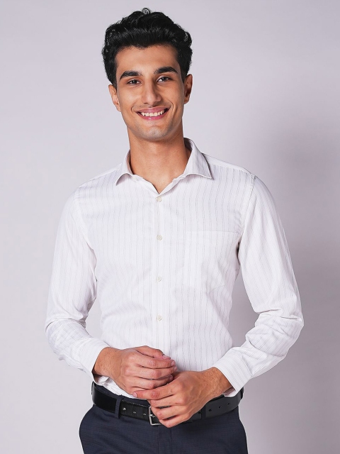 INSPIRO Men Vertical Striped Spread Collar Slim Fit Formal Shirt