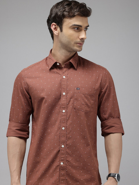 Arrow Sport Pure Cotton Slim Fit Floral Micro Or Ditsy Printed Casual Shirt