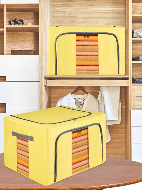 Kuber Industries Yellow 2 Pieces Foldable Clothes Storage Drawer Organiser - Image 6