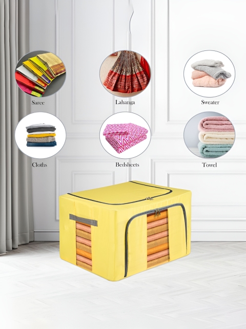 Kuber Industries Yellow 2 Pieces Foldable Clothes Storage Drawer Organiser - Image 5