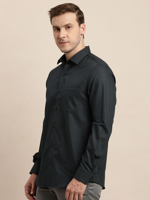 Turtle Men Self Design Spread Collar Formal Shirts - Image 4