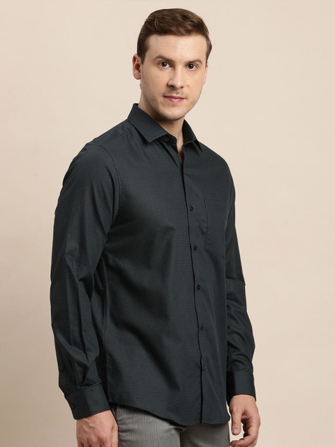 Turtle Men Self Design Spread Collar Formal Shirts - Image 3