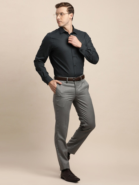 Turtle Men Self Design Spread Collar Formal Shirts - Image 6