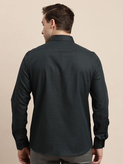 Turtle Men Self Design Spread Collar Formal Shirts - Image 5