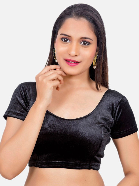 Biyu Velvet Stretchable Readymade Saree Blouse