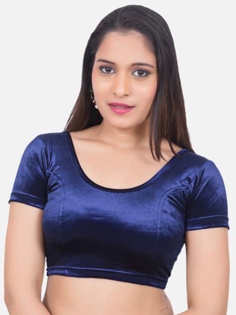 Biyu Velvet Stretchable Readymade Saree Blouse
