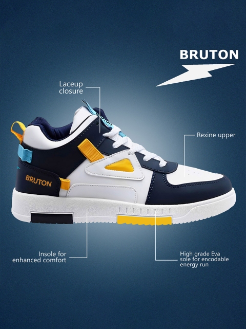 Bruton Men Colourblocked Round Toe Comfort Insole Lightweight Sneakers - Image 5