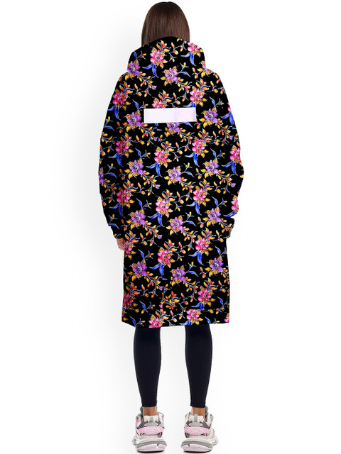 CAMISON Floral Printed Hooded Waterproof Rain Jacket - Image 3