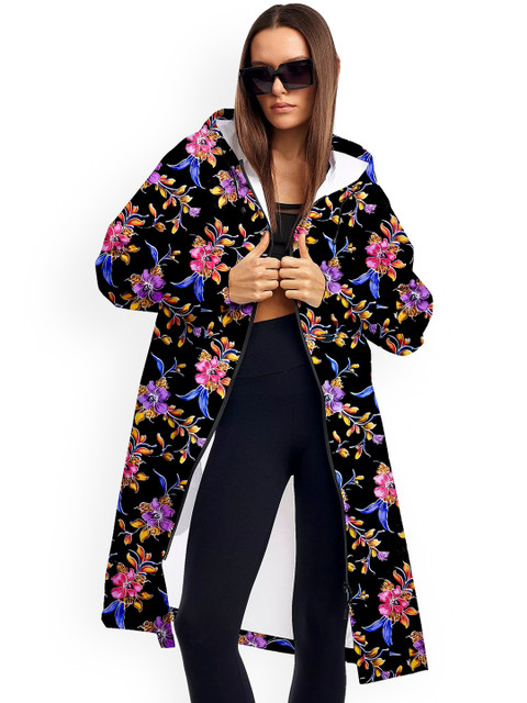 CAMISON Floral Printed Hooded Waterproof Rain Jacket - Image 4
