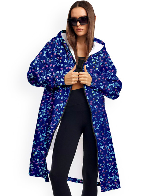 CAMISON Floral Printed Hooded Waterproof Reversible Raincoat - Image 7