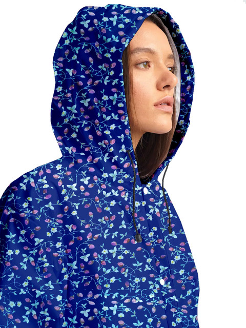 CAMISON Floral Printed Hooded Waterproof Reversible Raincoat - Image 2