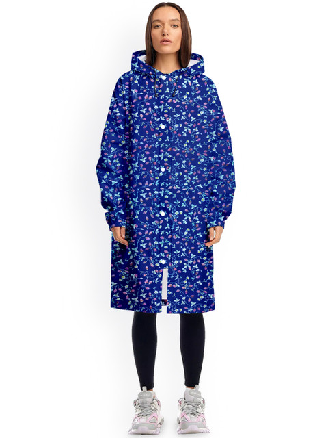 CAMISON Floral Printed Hooded Waterproof Reversible Raincoat - Image 5