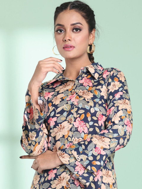 Charukriti Plus Size Floral Printed A-line Dress - Image 7